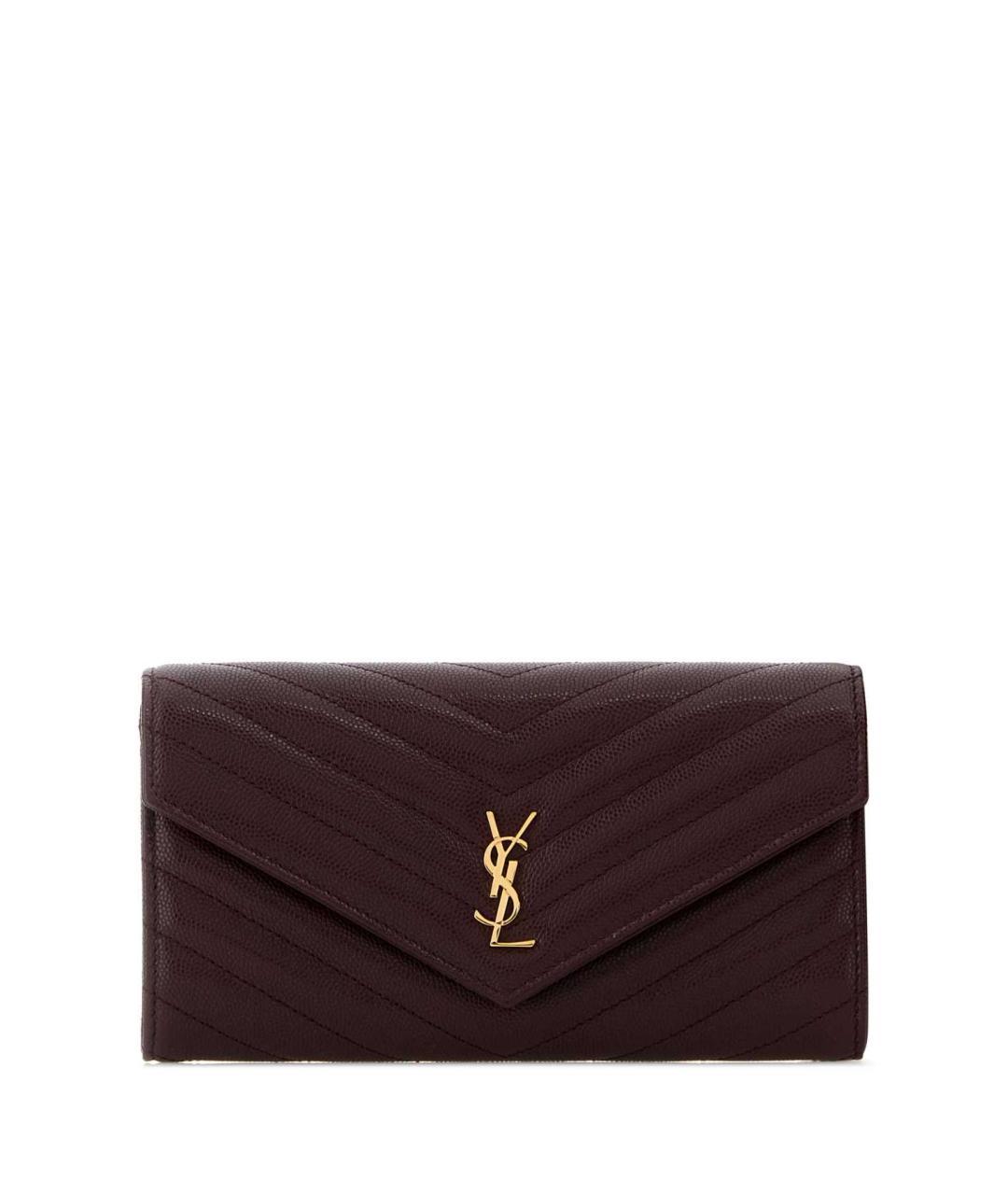 SAINT LAURENT Фиолетовый кожаный кошелек, фото 3