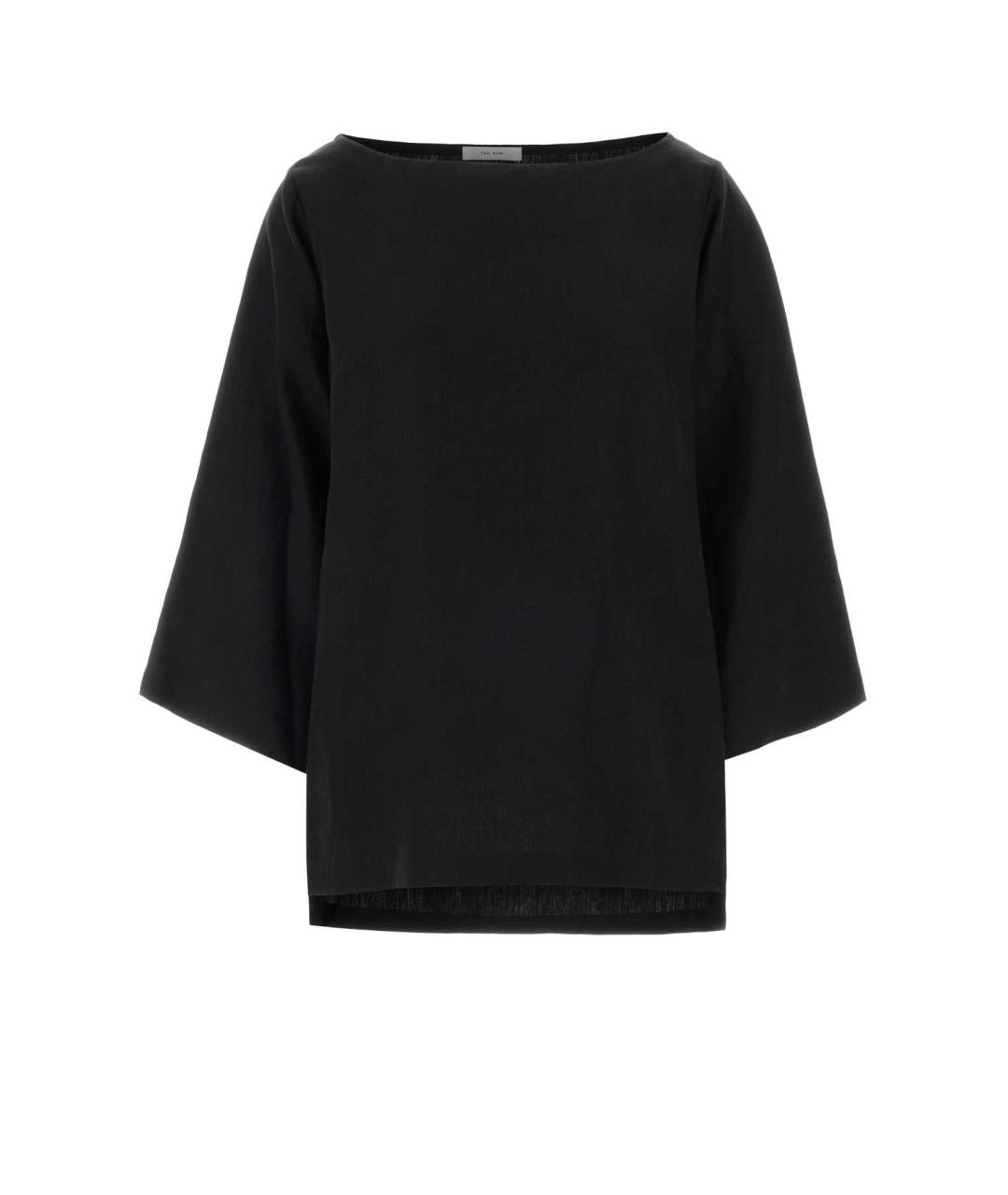 THE ROW Черная льняная футболка, фото 1