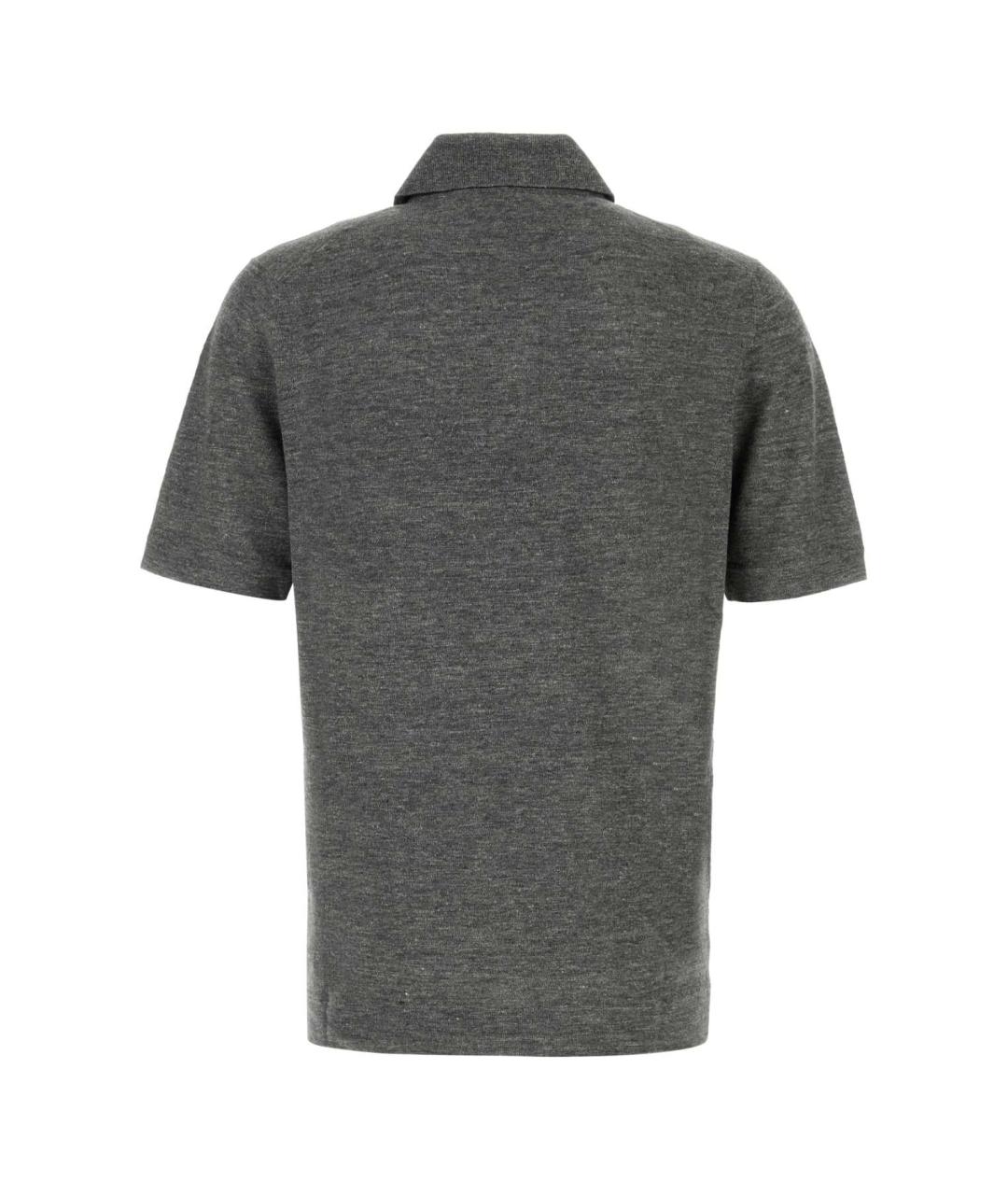 BRUNELLO CUCINELLI Серое поло с коротким рукавом, фото 2