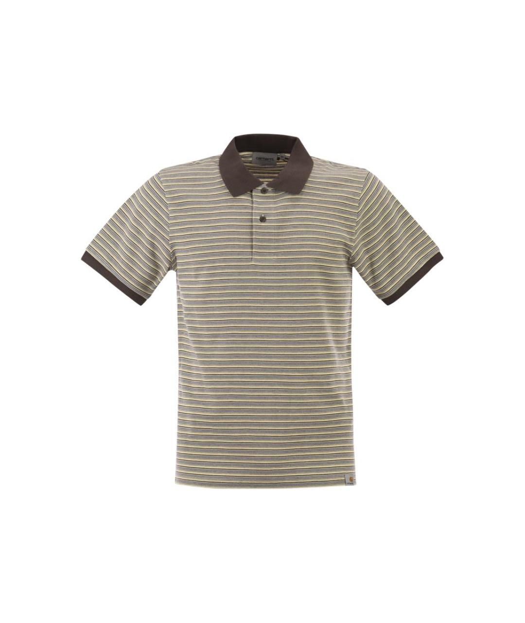 CARHARTT WIP Коричневое хлопковое поло с коротким рукавом, фото 1