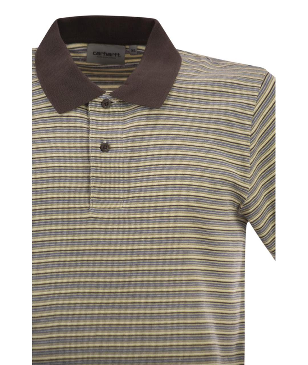 CARHARTT WIP Коричневое хлопковое поло с коротким рукавом, фото 4