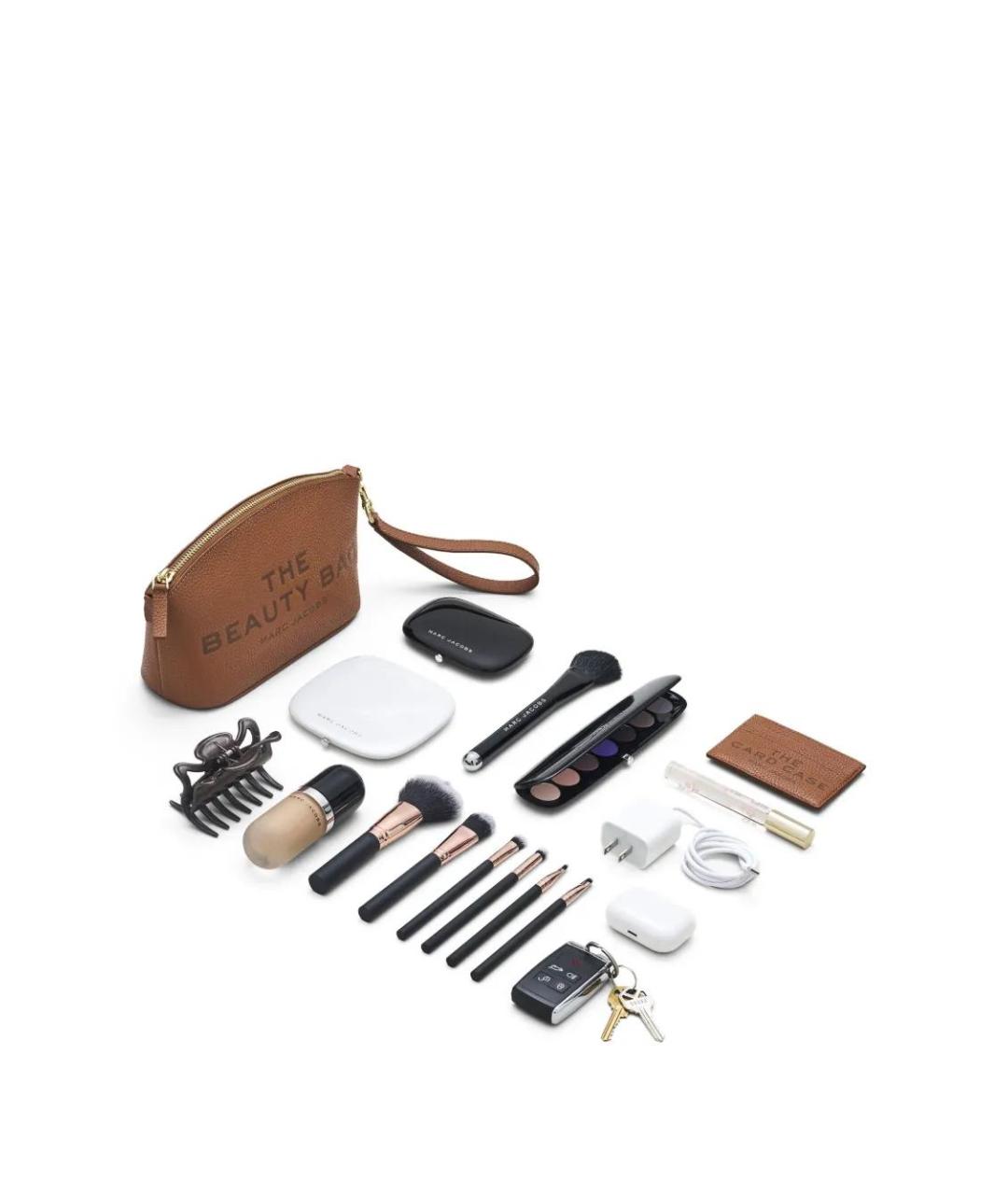 MARC JACOBS Коричневая кожаная косметичка, фото 5