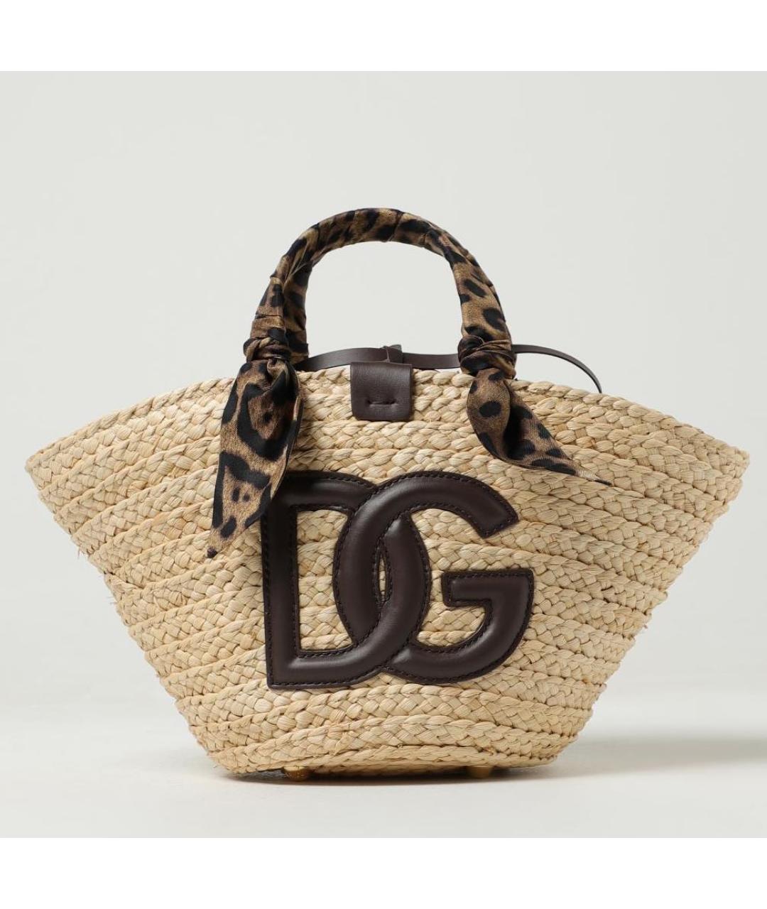 DOLCE&GABBANA Бежевая пелетеная сумка с короткими ручками, фото 5