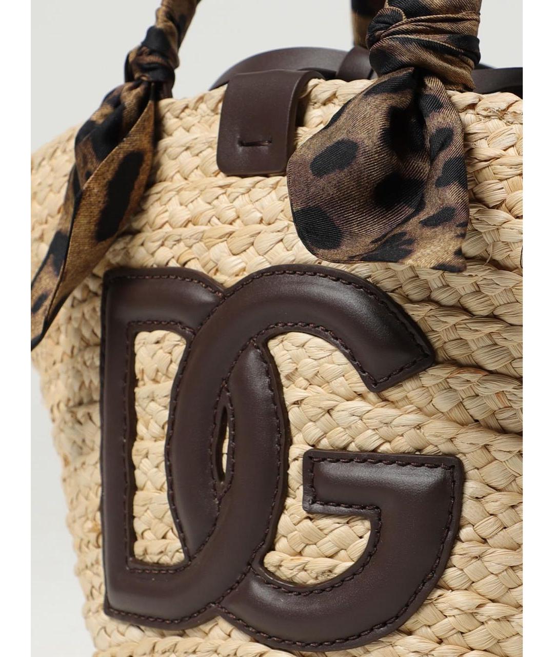 DOLCE&GABBANA Бежевая пелетеная сумка с короткими ручками, фото 2