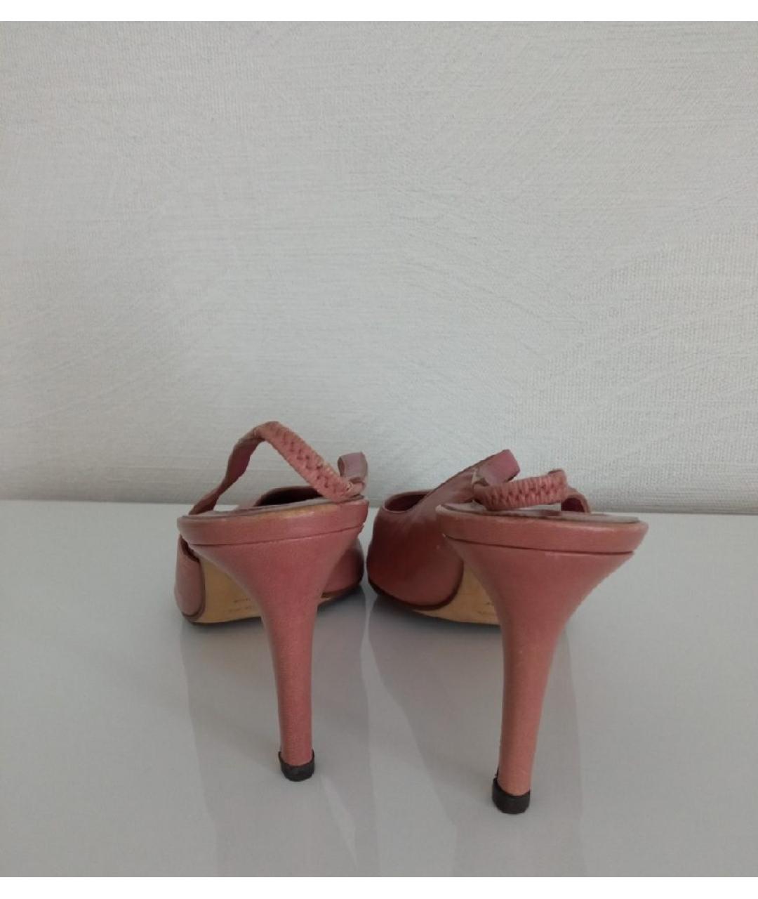 SERGIO ROSSI Розовые кожаные туфли, фото 3