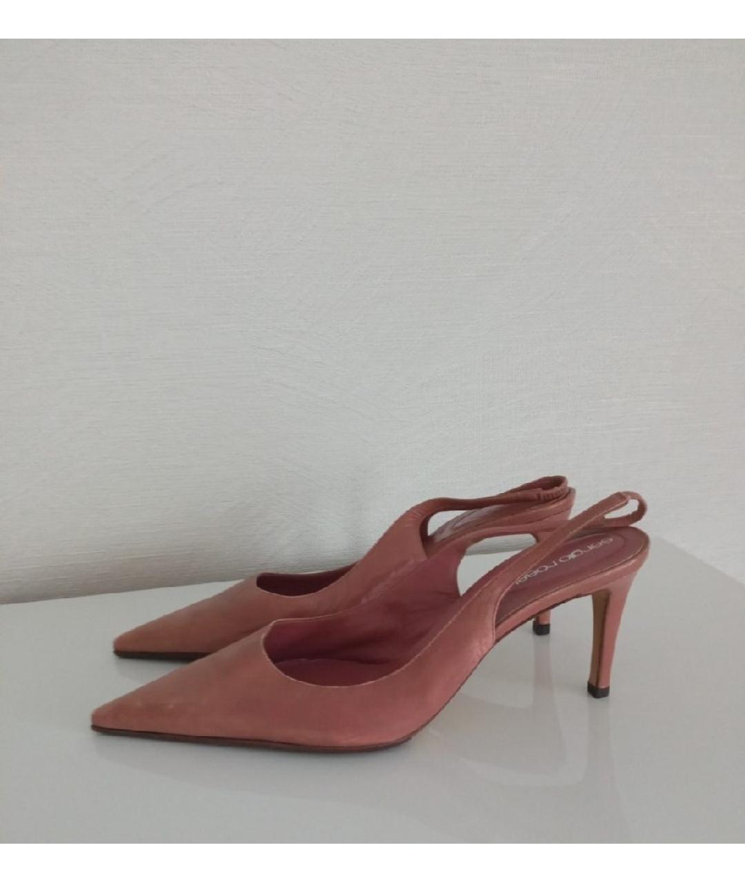 SERGIO ROSSI Розовые кожаные туфли, фото 7