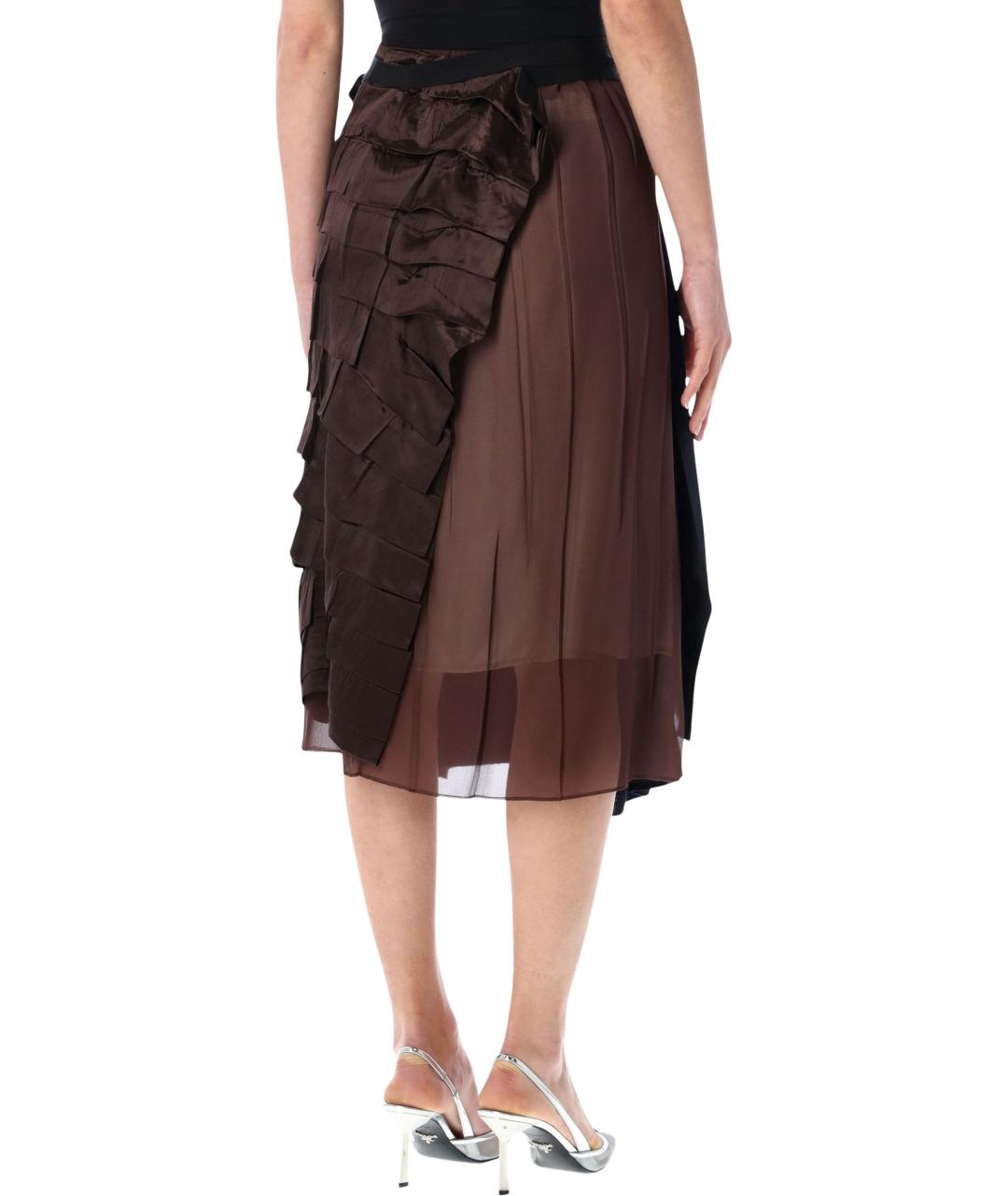 PRADA Темно-синяя шелковая юбка миди, фото 2