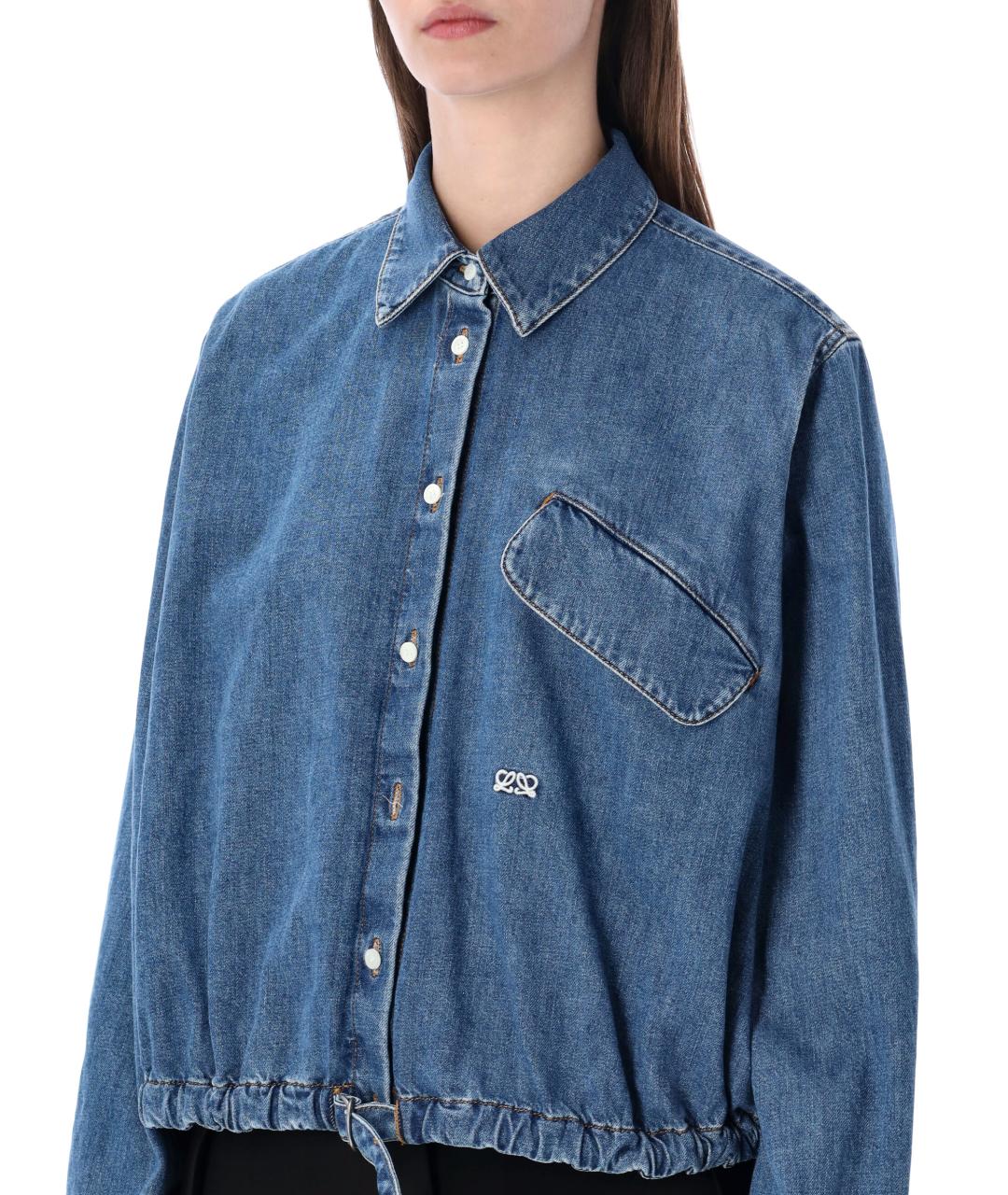 LOEWE Голубая хлопковая рубашка, фото 3