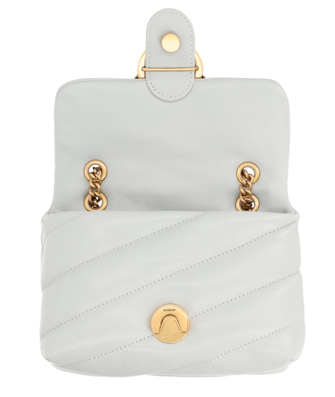 PINKO Голубая кожаная сумка через плечо, фото 4