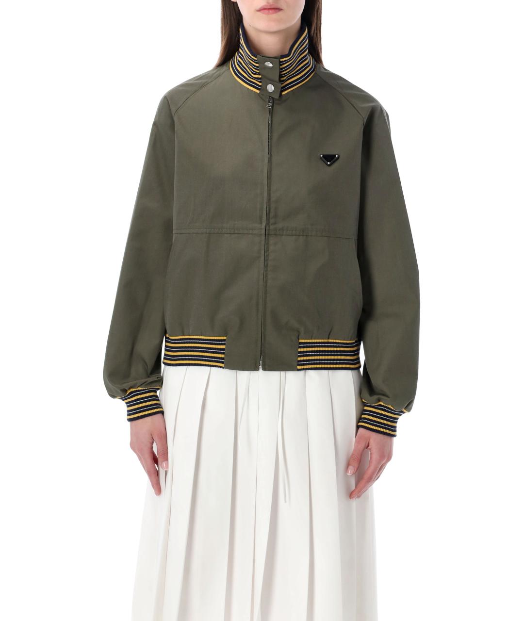 PRADA Хаки полиэстеровая куртка, фото 1