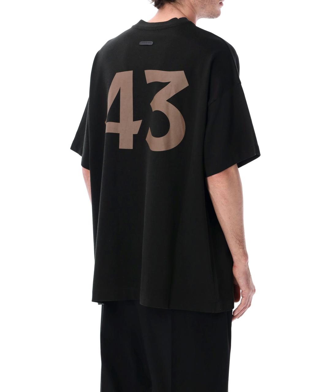 FEAR OF GOD Черная хлопковая футболка, фото 2