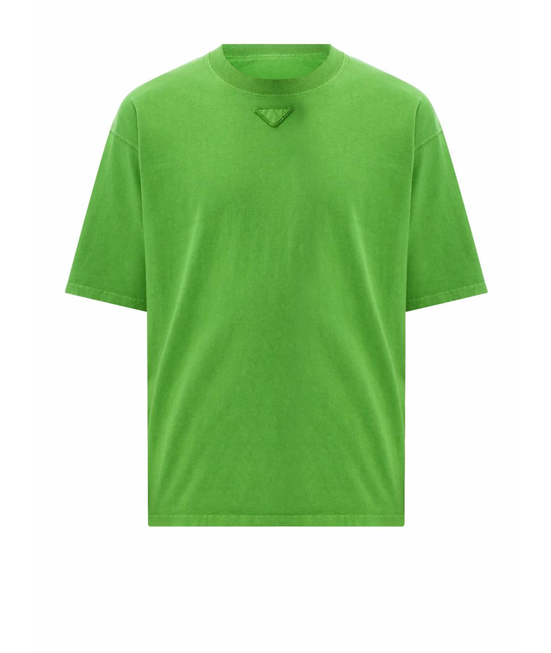 PRADA Зеленая хлопковая футболка, фото 1