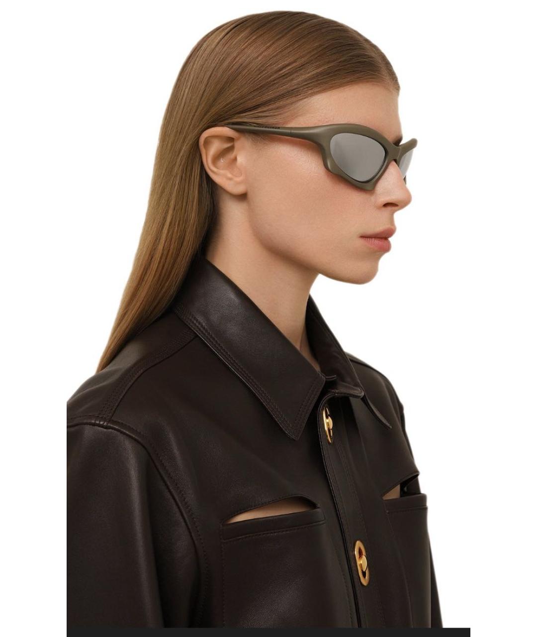 BALENCIAGA Серые пластиковые солнцезащитные очки, фото 4