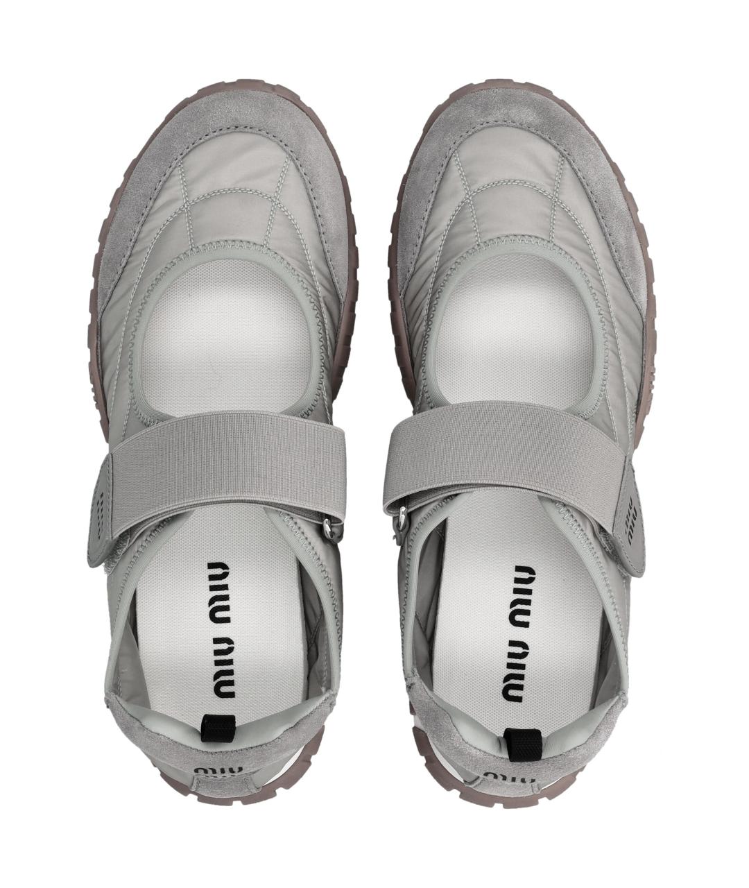 MIU MIU Серые синтетические балетки, фото 2