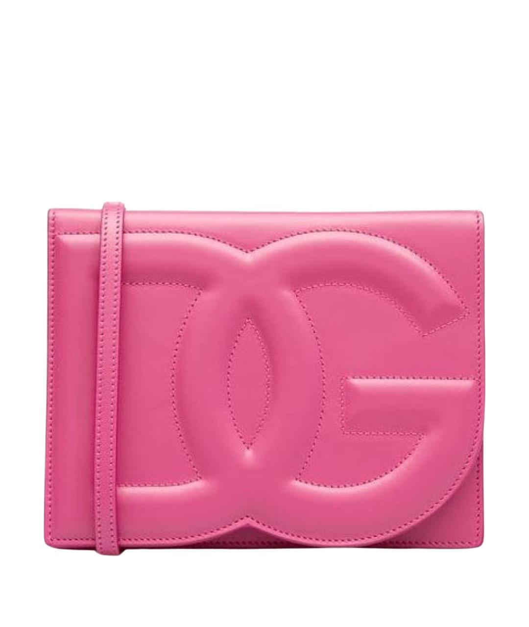 DOLCE&GABBANA Розовая кожаная сумка через плечо, фото 1