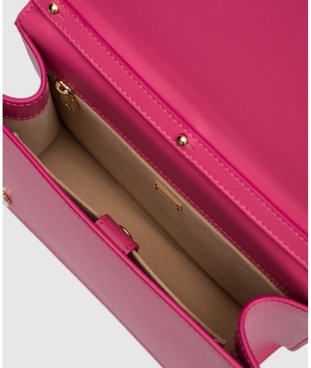 DOLCE&GABBANA Розовая кожаная сумка через плечо, фото 3