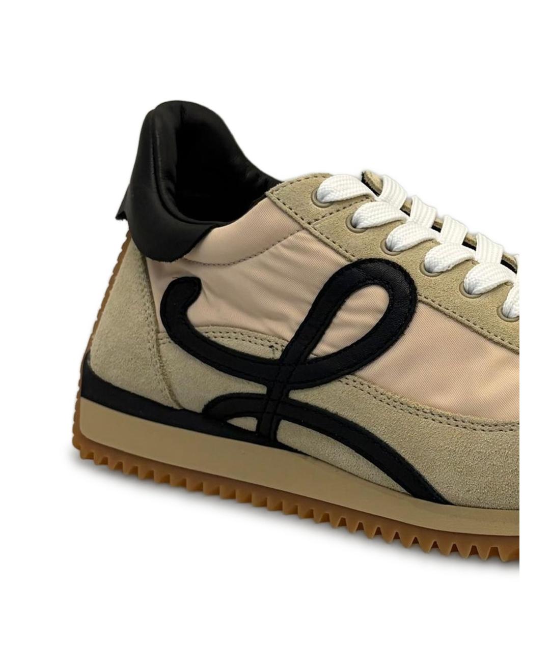 LOEWE Золотые кожаные кроссовки, фото 2