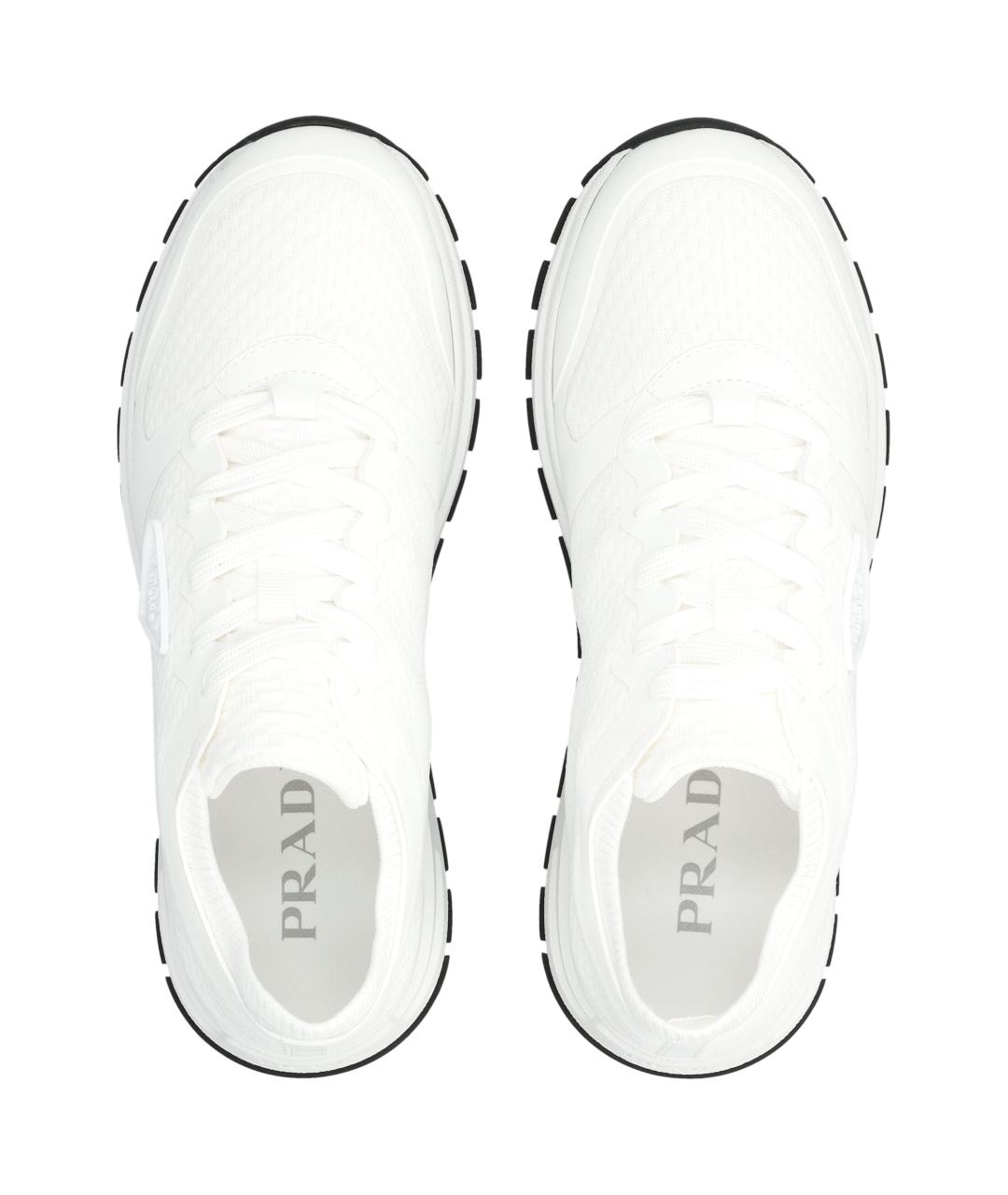 PRADA Белые синтетические кроссовки, фото 2