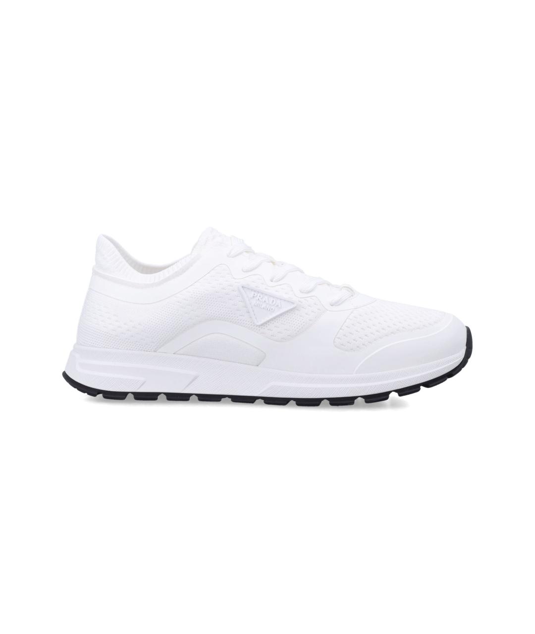 PRADA Белые синтетические кроссовки, фото 1