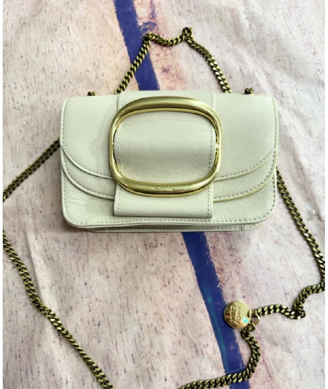 SEE BY CHLOE Бежевая кожаная сумка через плечо, фото 6