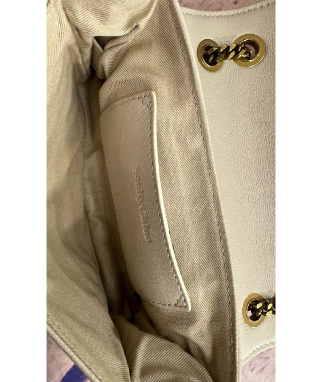 SEE BY CHLOE Бежевая кожаная сумка через плечо, фото 7