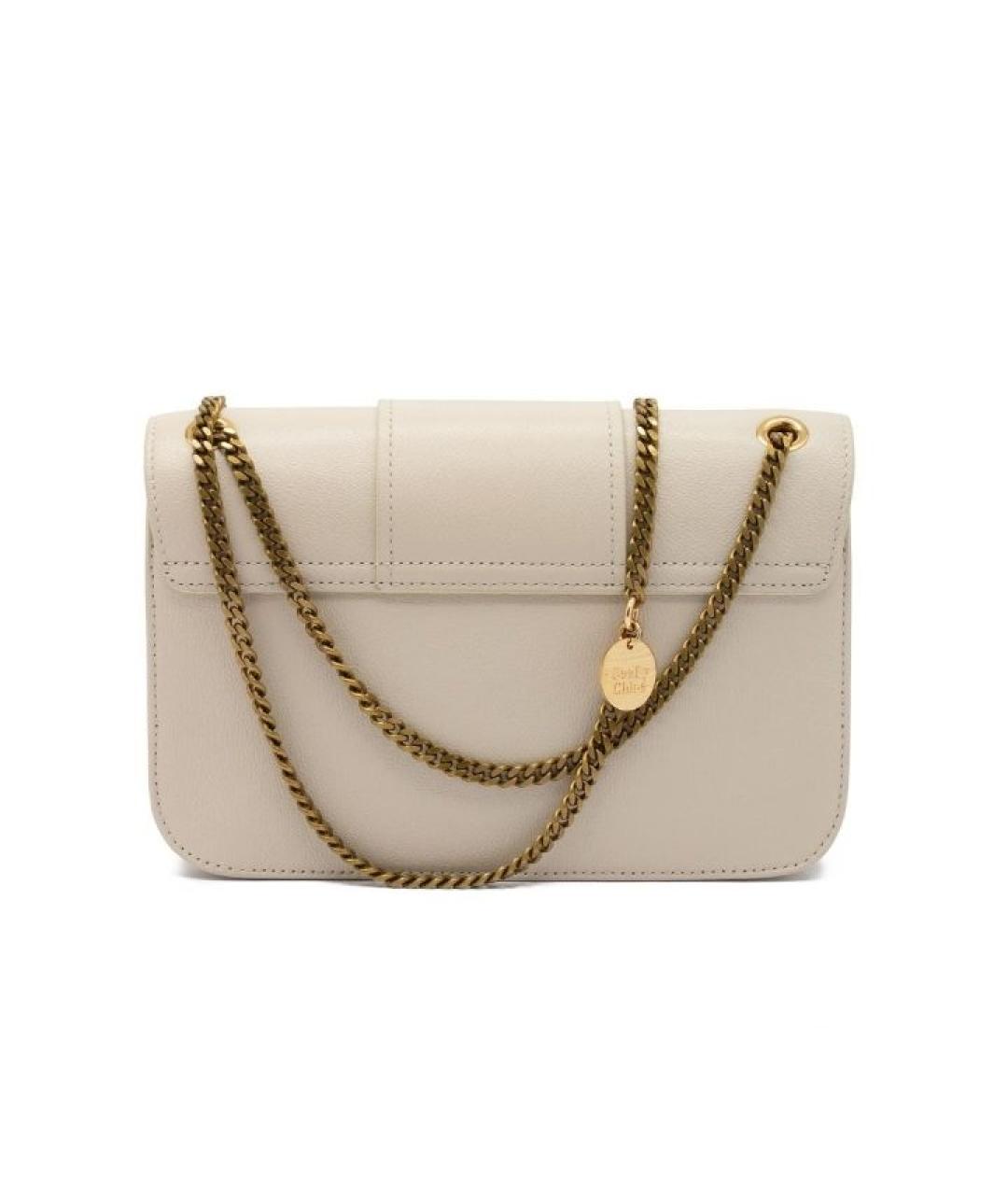 SEE BY CHLOE Бежевая кожаная сумка через плечо, фото 3
