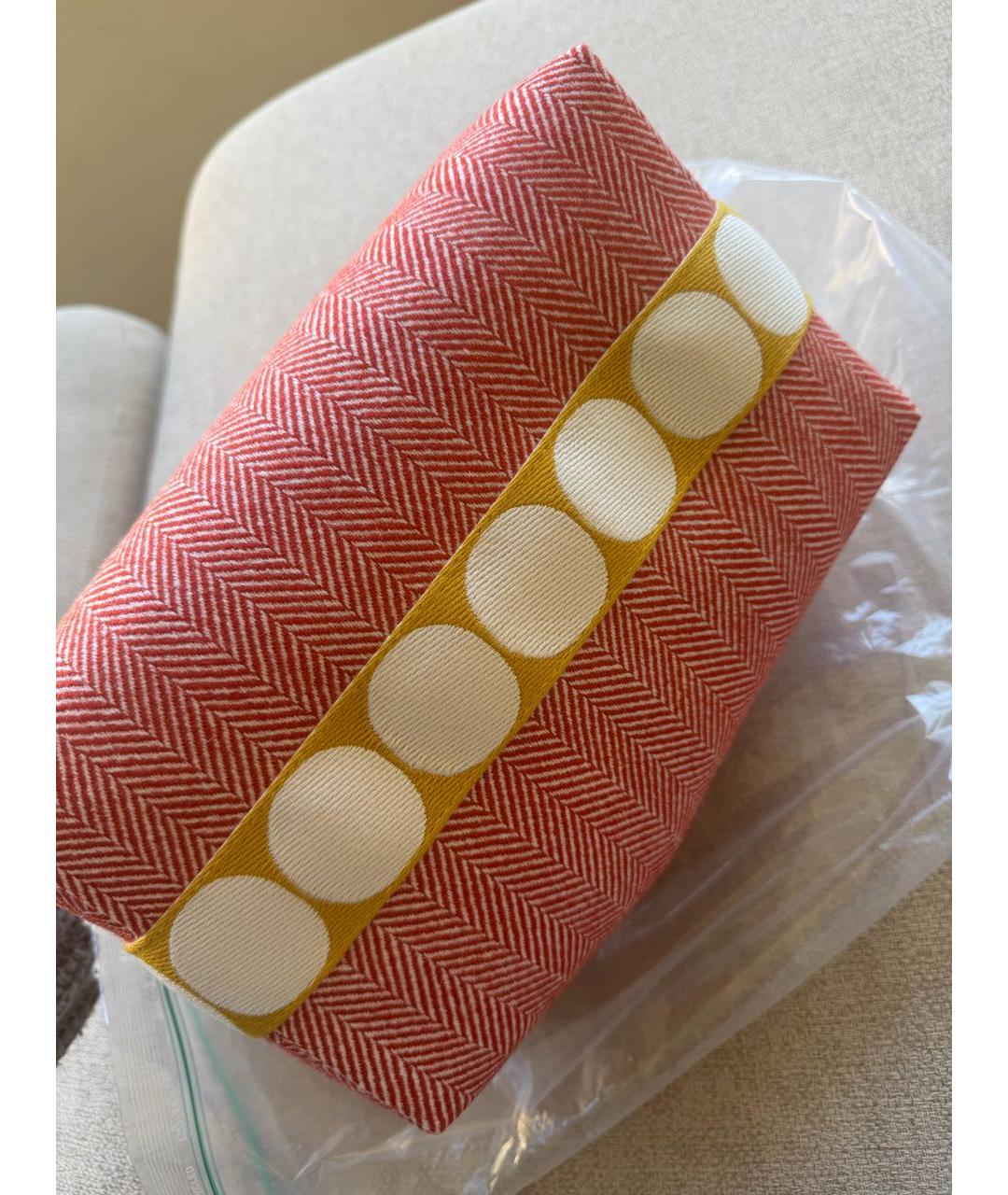 HERMES Красная тканевая косметичка, фото 3