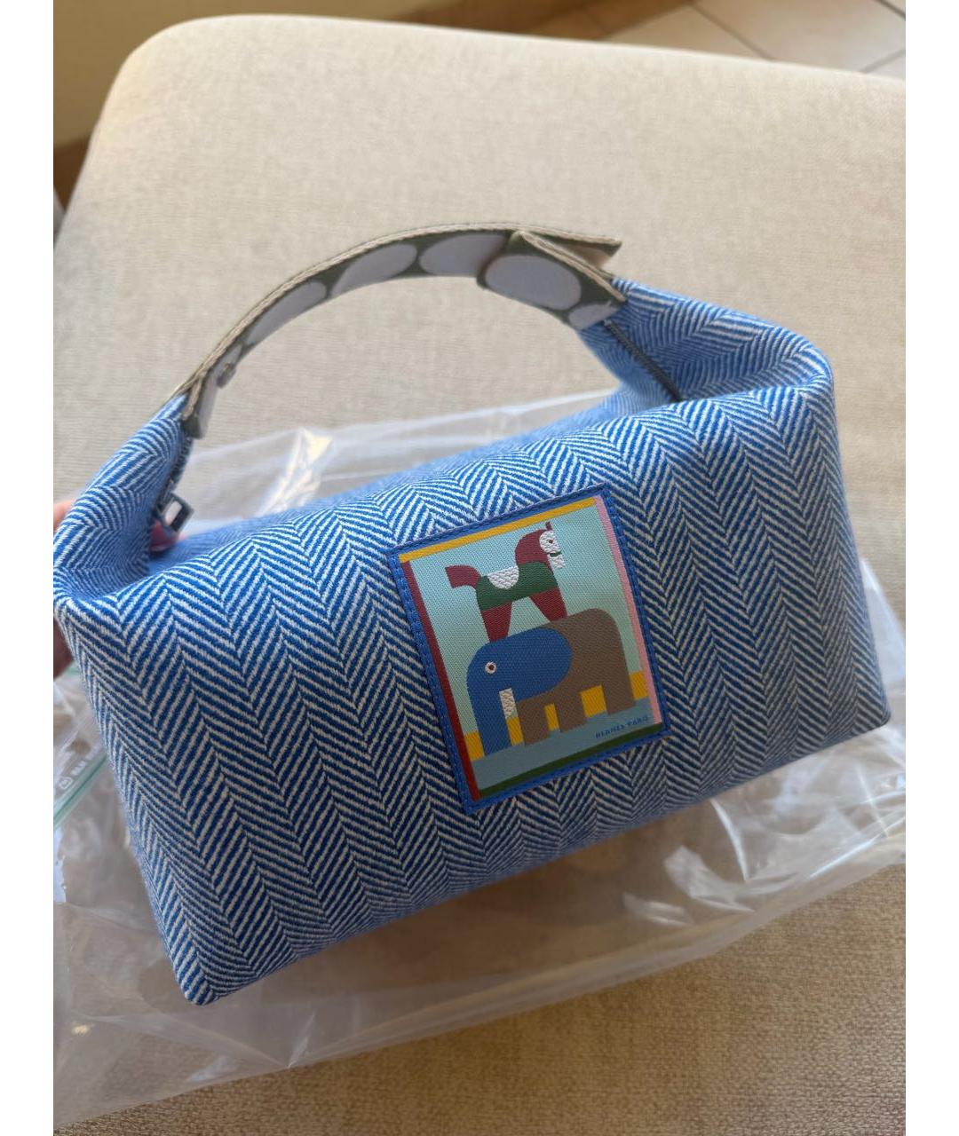 HERMES Синяя косметичка, фото 5