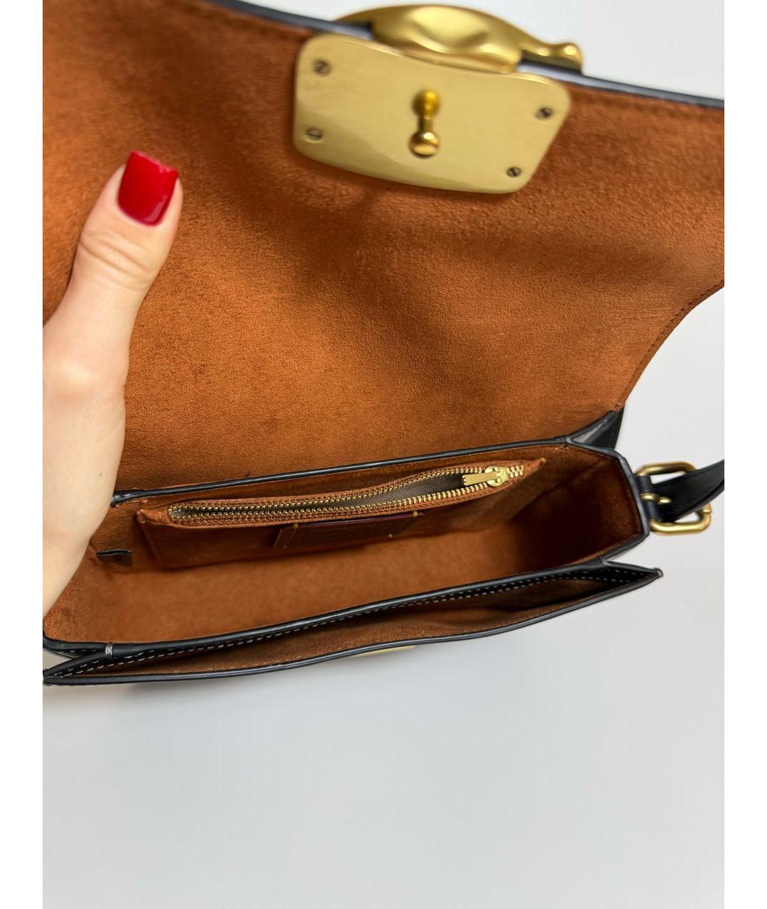 COACH Черная кожаная сумка через плечо, фото 5