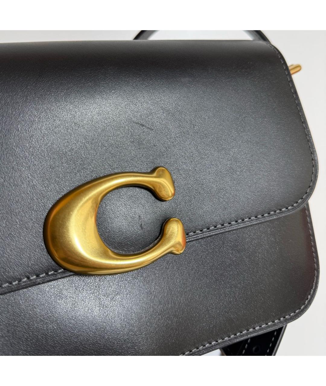 COACH Черная кожаная сумка через плечо, фото 6