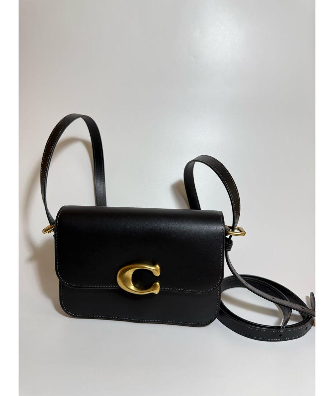 COACH Черная кожаная сумка через плечо, фото 7