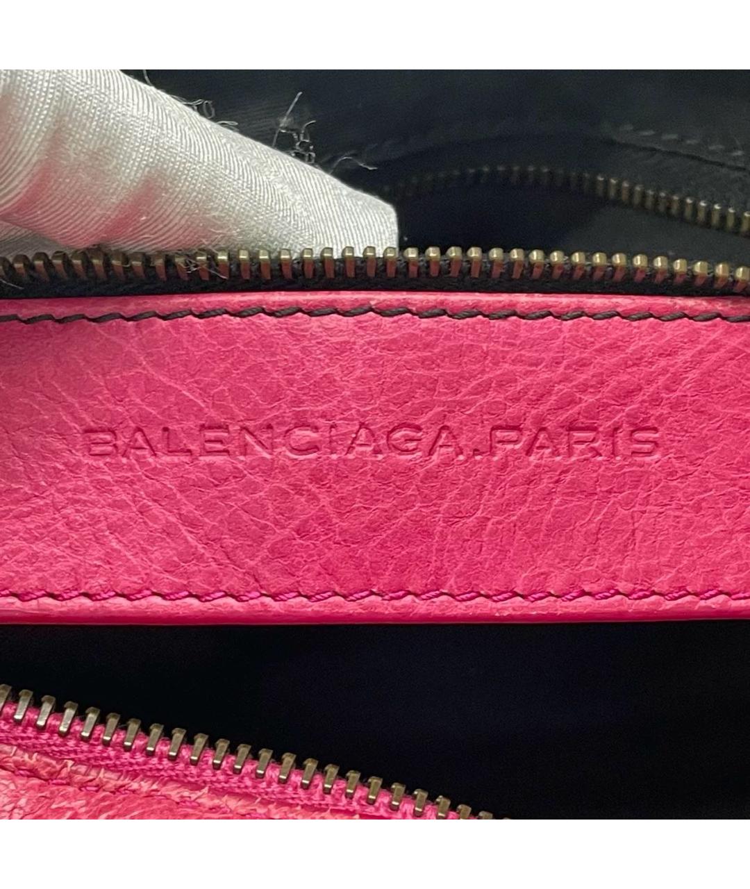 BALENCIAGA Розовая кожаная сумка с короткими ручками, фото 5