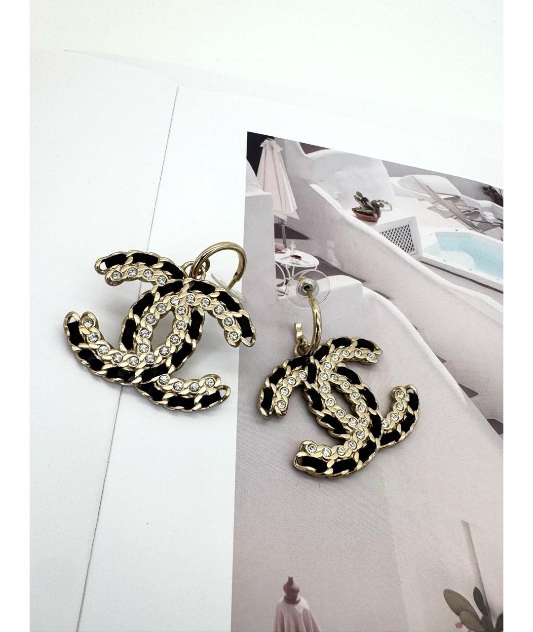 CHANEL Золотые металлические серьги, фото 3