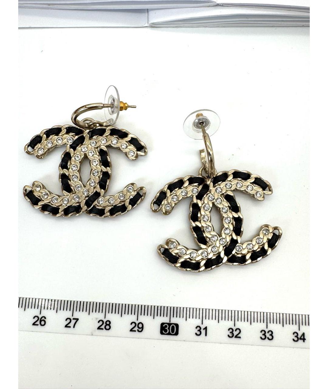 CHANEL Золотые металлические серьги, фото 4