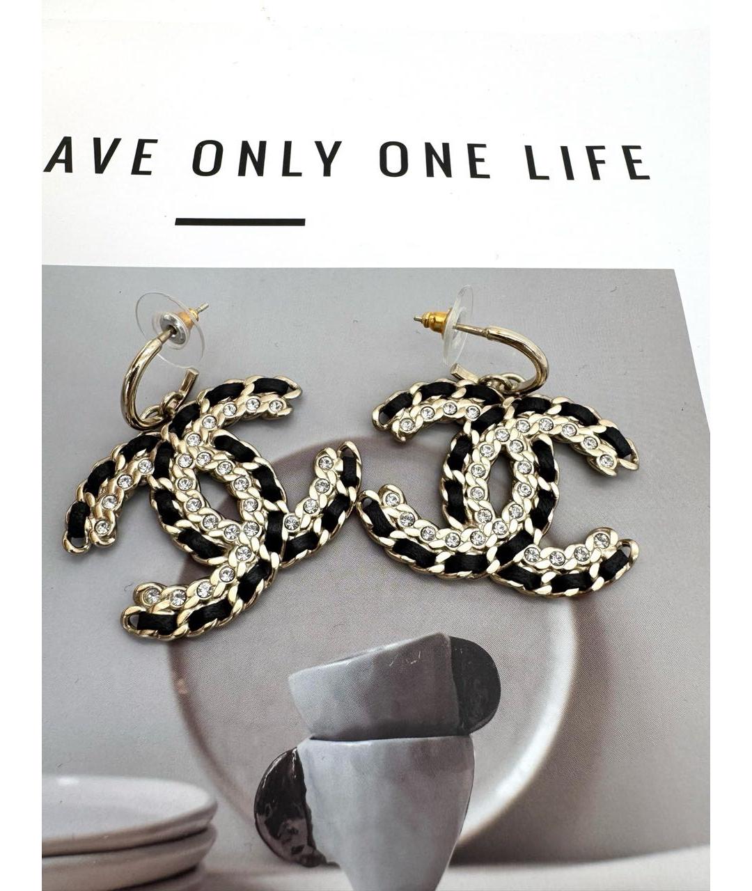 CHANEL Золотые металлические серьги, фото 5