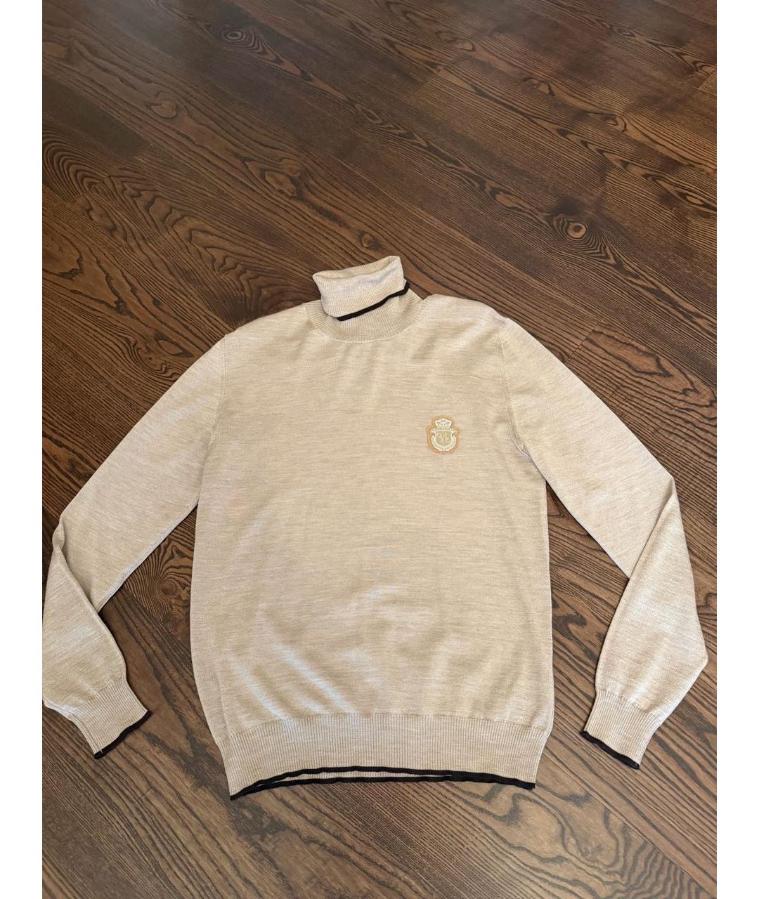 BILLIONAIRE Бежевая шерстяная водолазка, фото 7