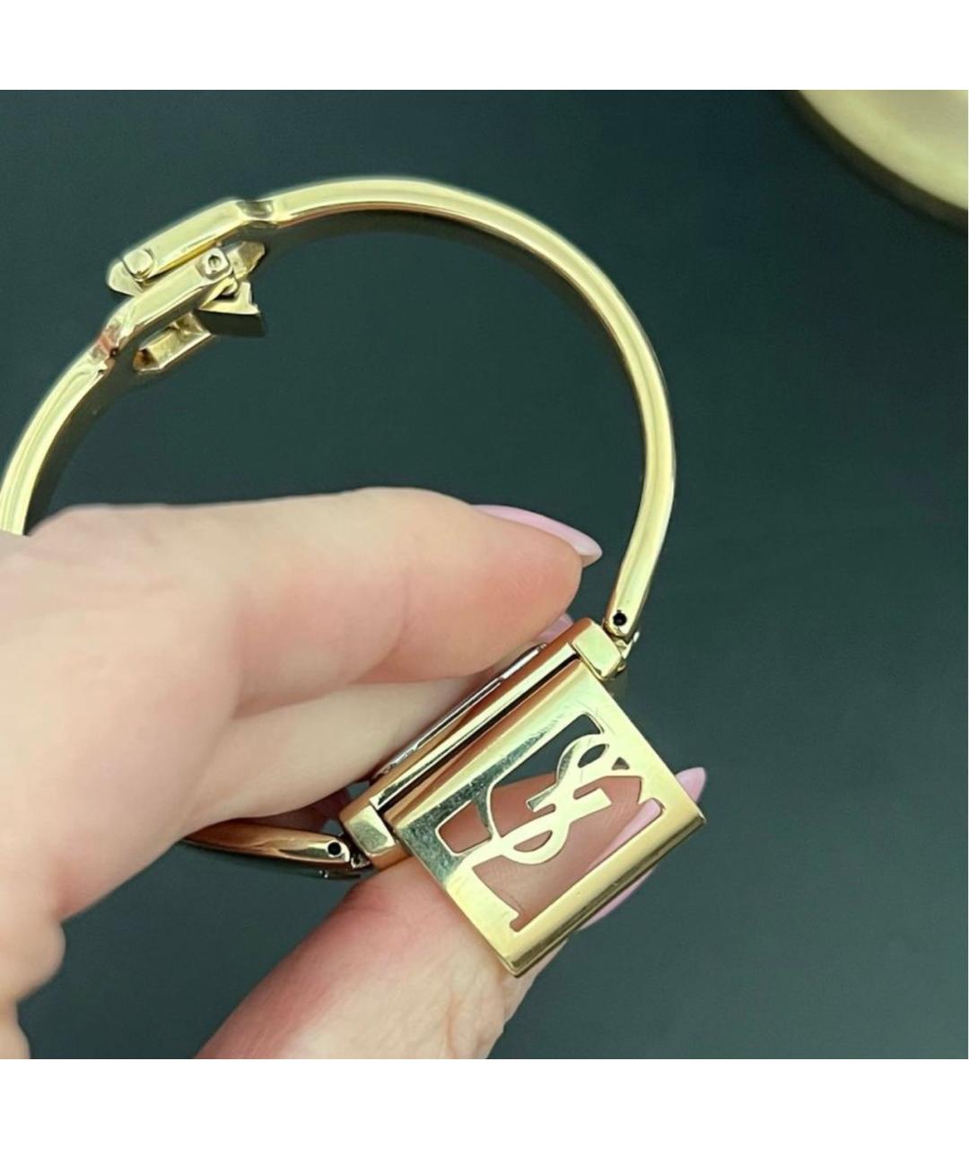 SAINT LAURENT Золотые металлические часы, фото 6