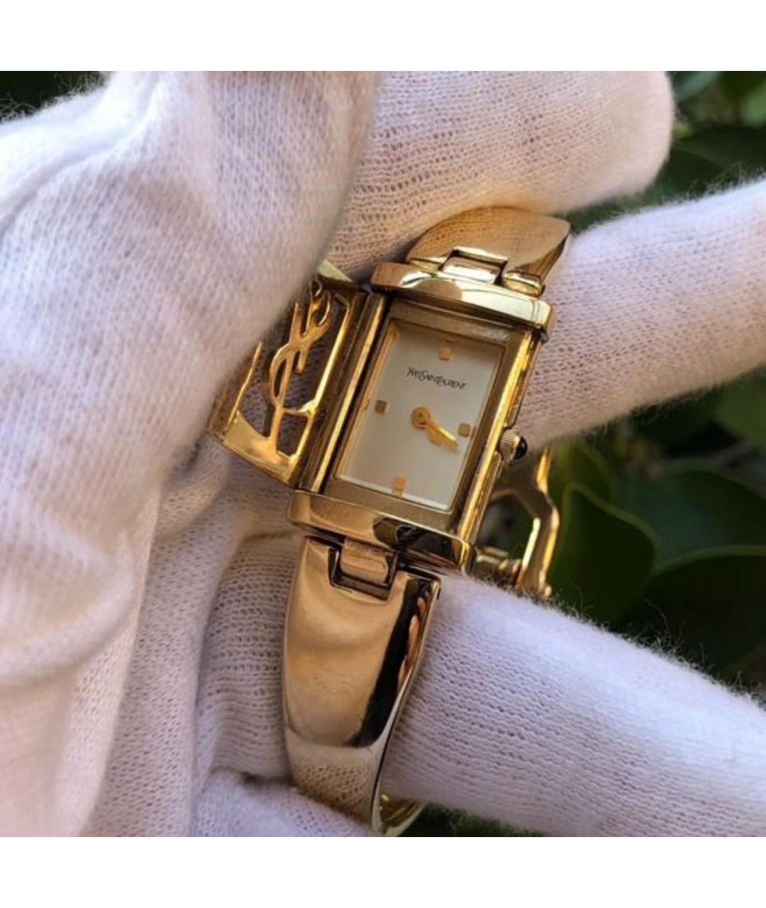 SAINT LAURENT Золотые металлические часы, фото 2