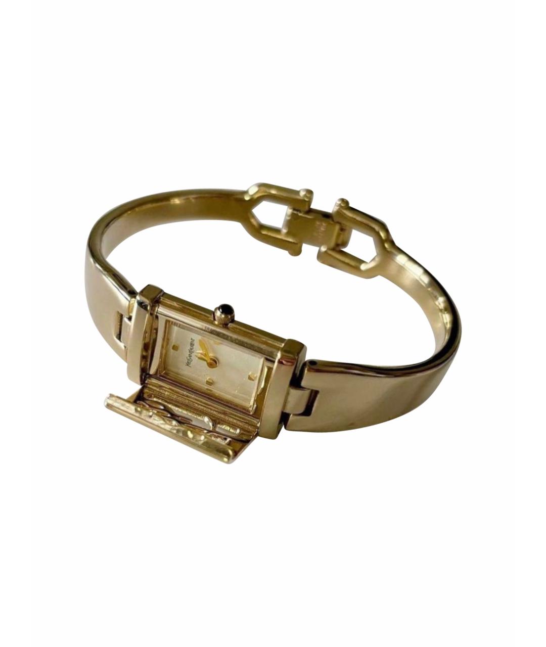 SAINT LAURENT Золотые металлические часы, фото 1