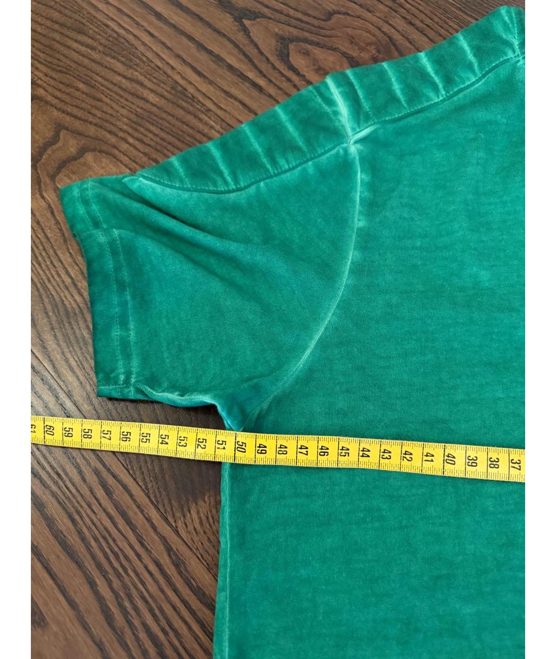 PHILIPP PLEIN Зеленая хлопковая футболка, фото 6