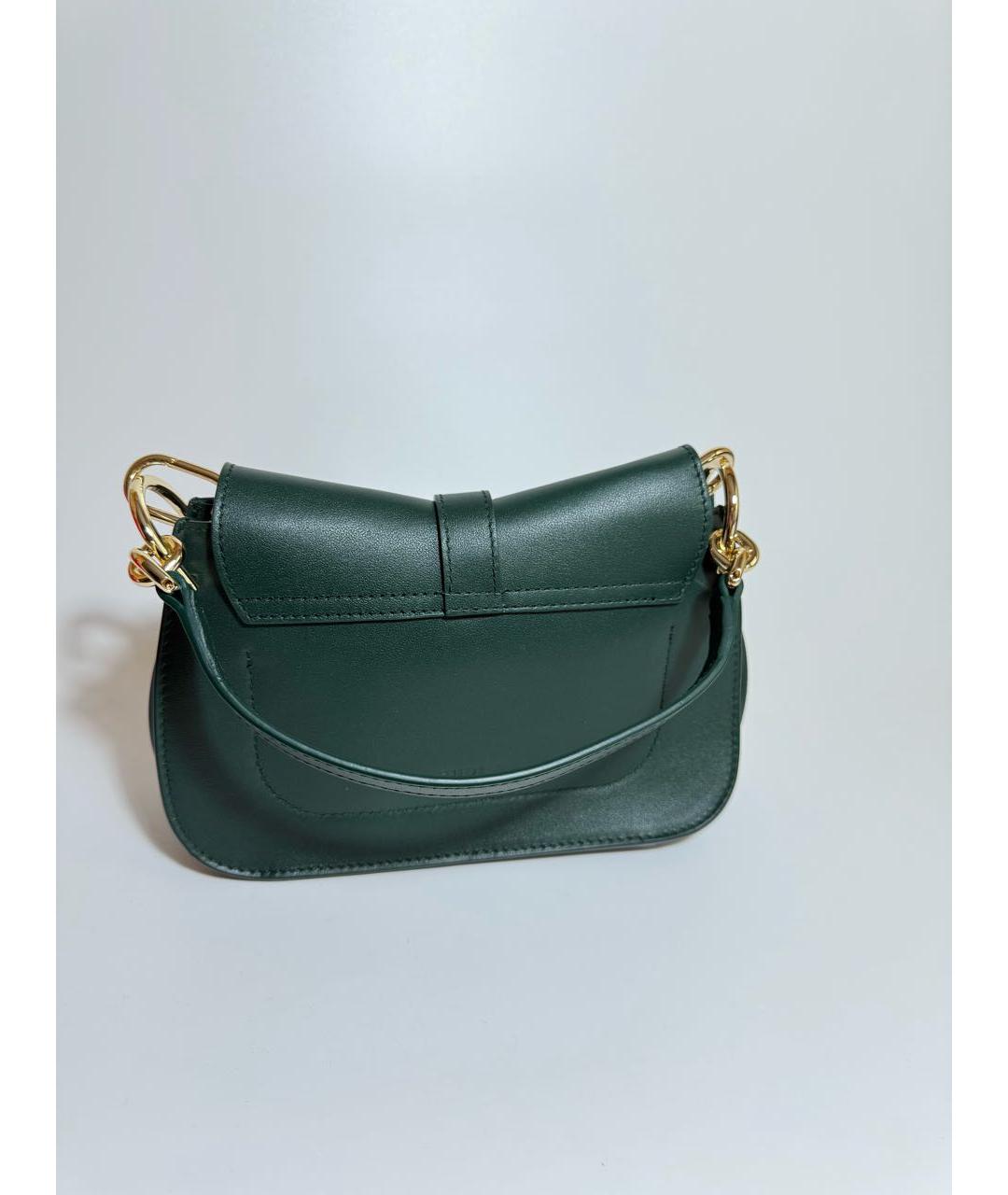 FURLA Зеленая кожаная сумка с короткими ручками, фото 3