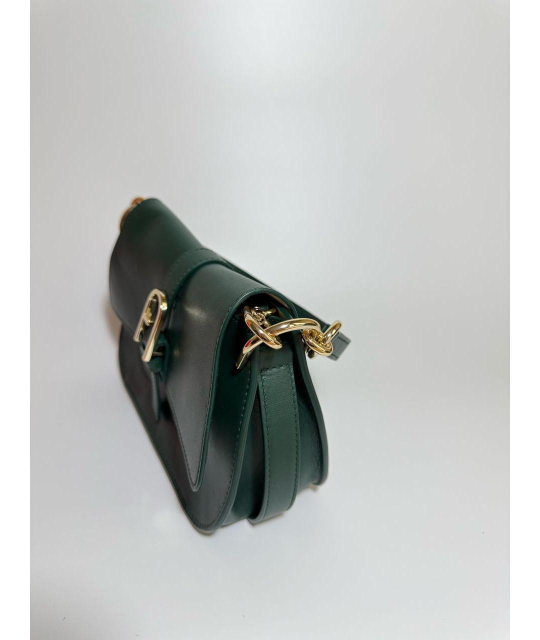FURLA Зеленая кожаная сумка с короткими ручками, фото 2
