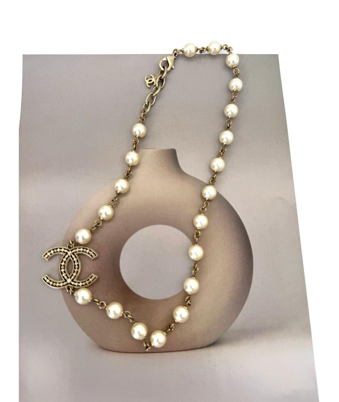 CHANEL Золотое металлическое колье, фото 3