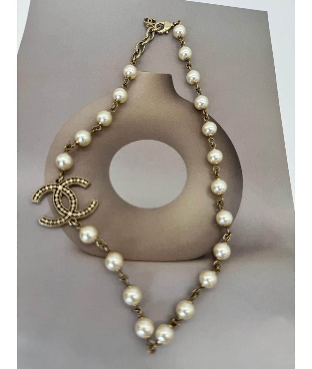CHANEL Золотое металлическое колье, фото 4