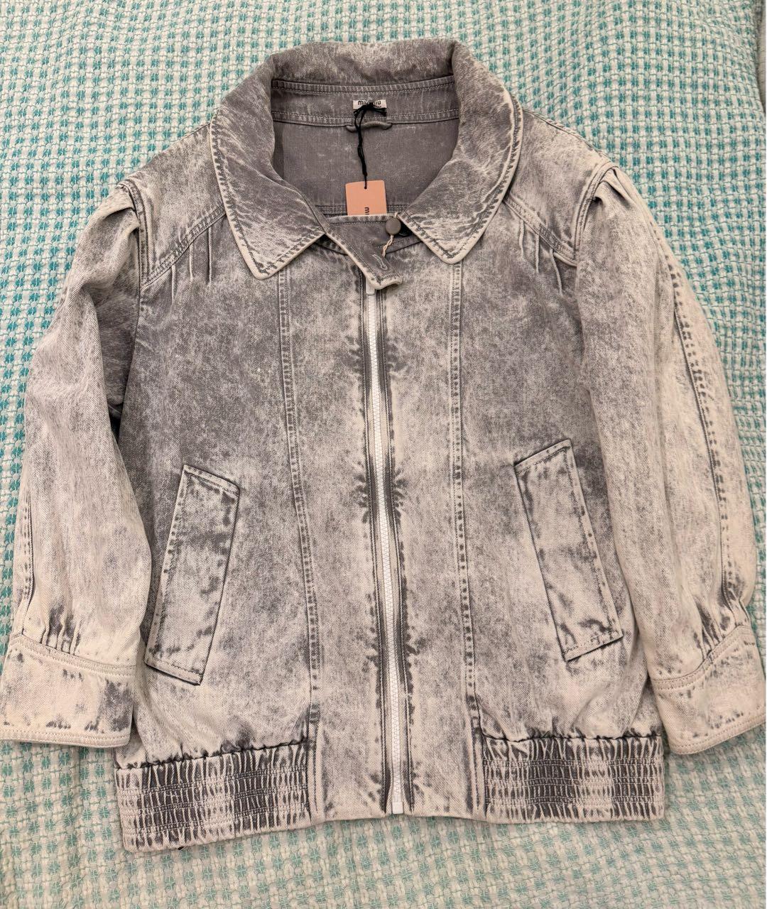 MIU MIU Серая хлопковая куртка, фото 8