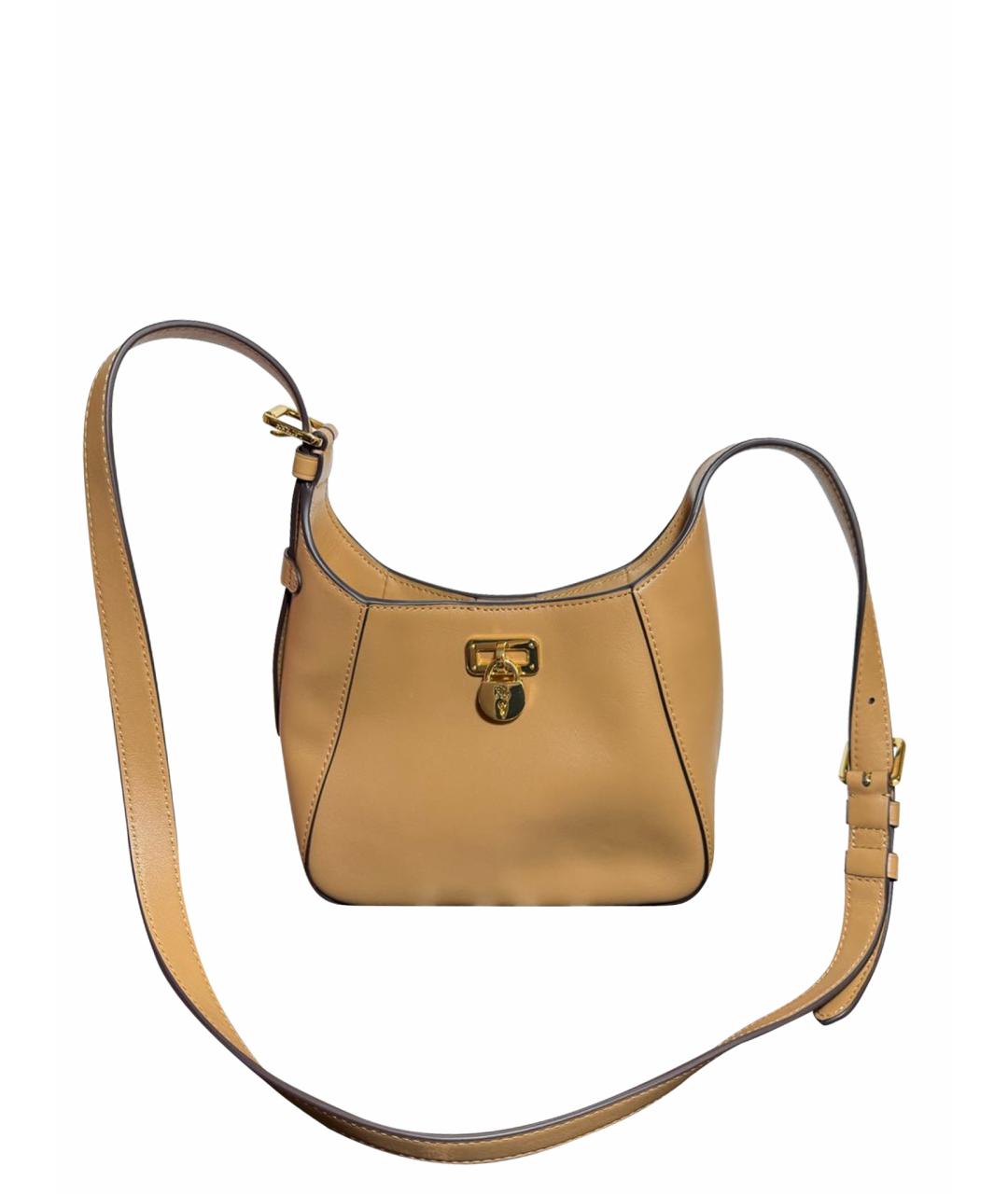 RALPH LAUREN Коричневая кожаная сумка через плечо, фото 1