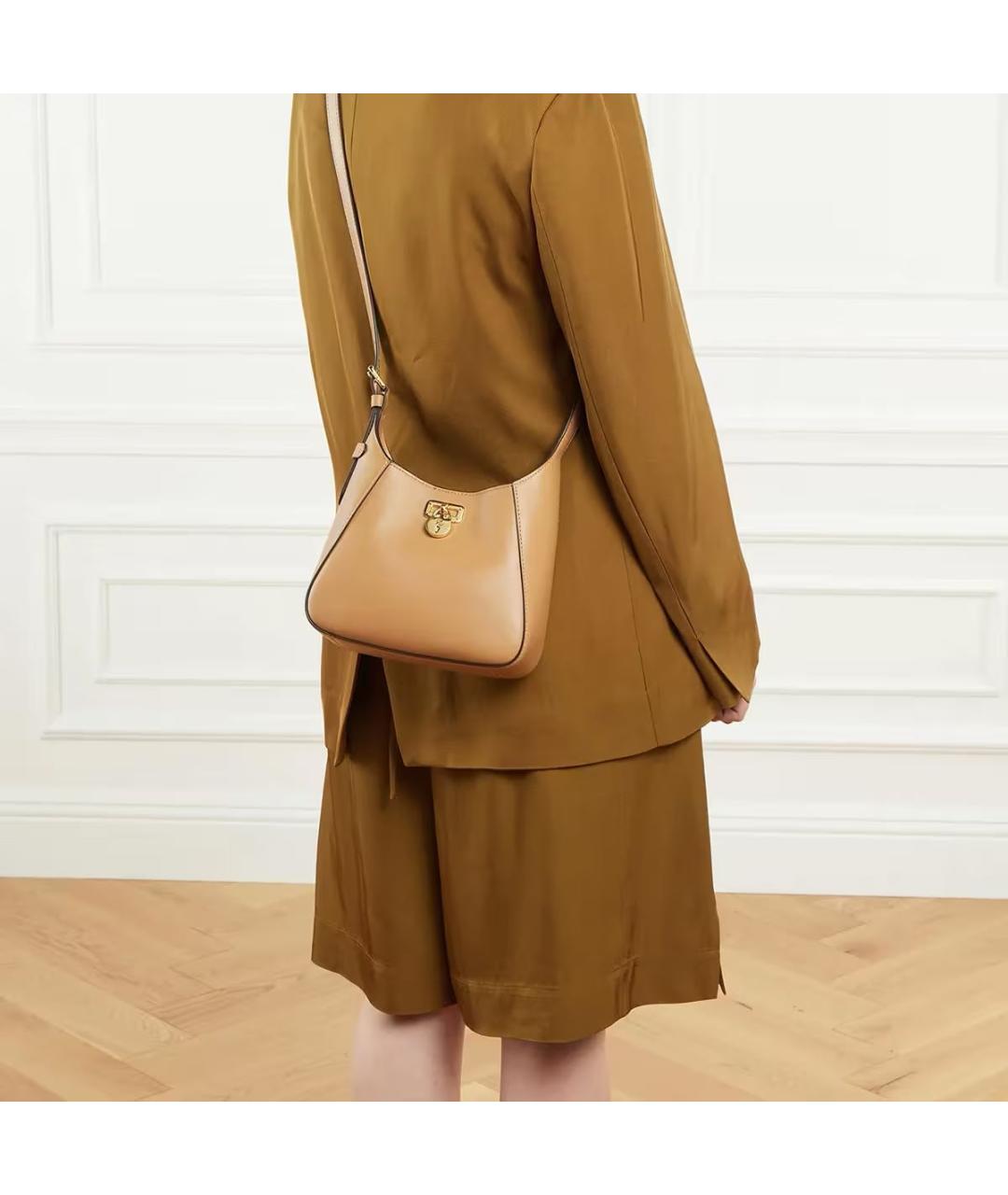 RALPH LAUREN Коричневая кожаная сумка через плечо, фото 6