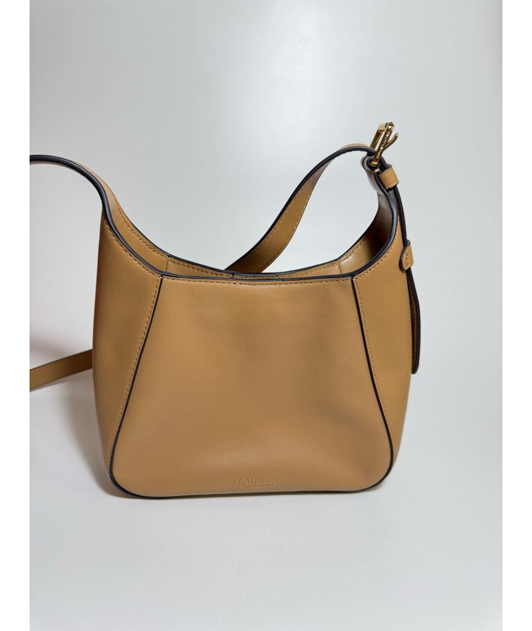 RALPH LAUREN Коричневая кожаная сумка через плечо, фото 4