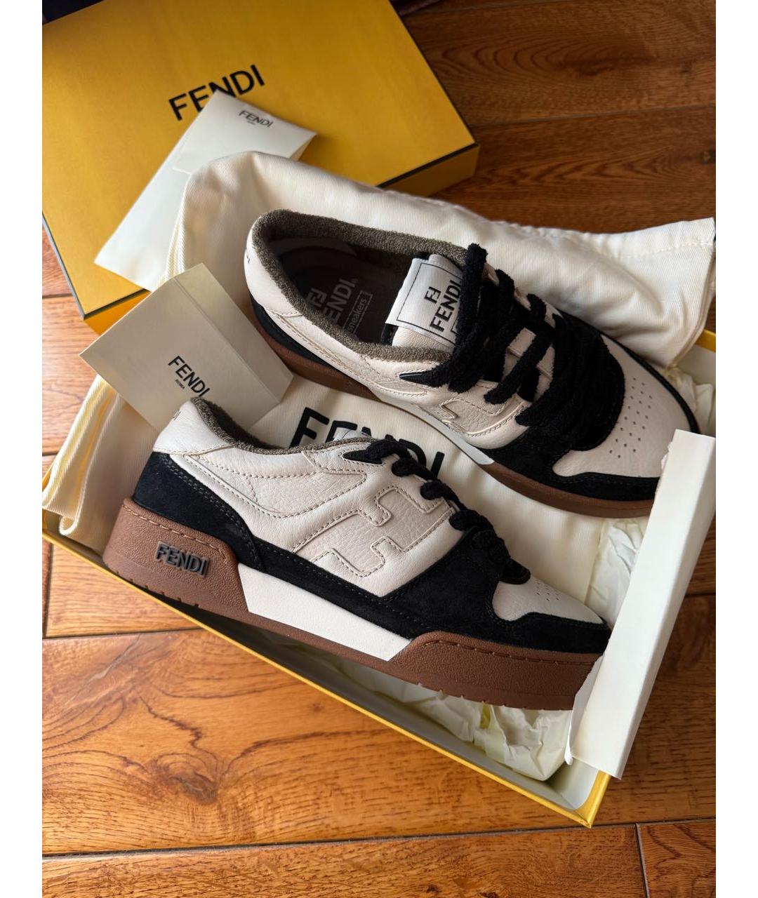 FENDI Бежевые кеды, фото 2