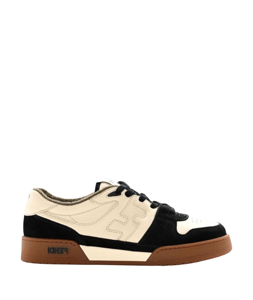 FENDI Бежевые кеды, фото 1